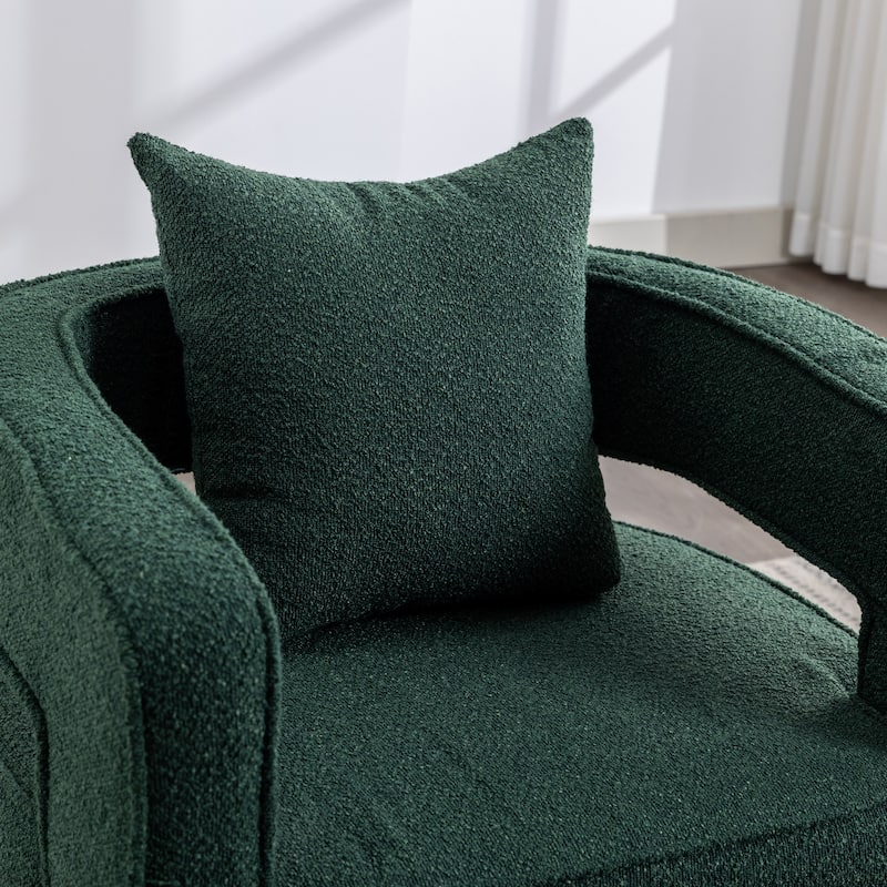29"W Boucle Upholstered Swivel Armchair Single Sofa