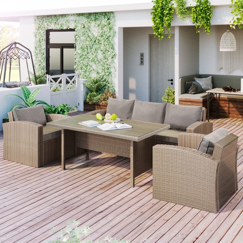Patio lounge set with sales dining table