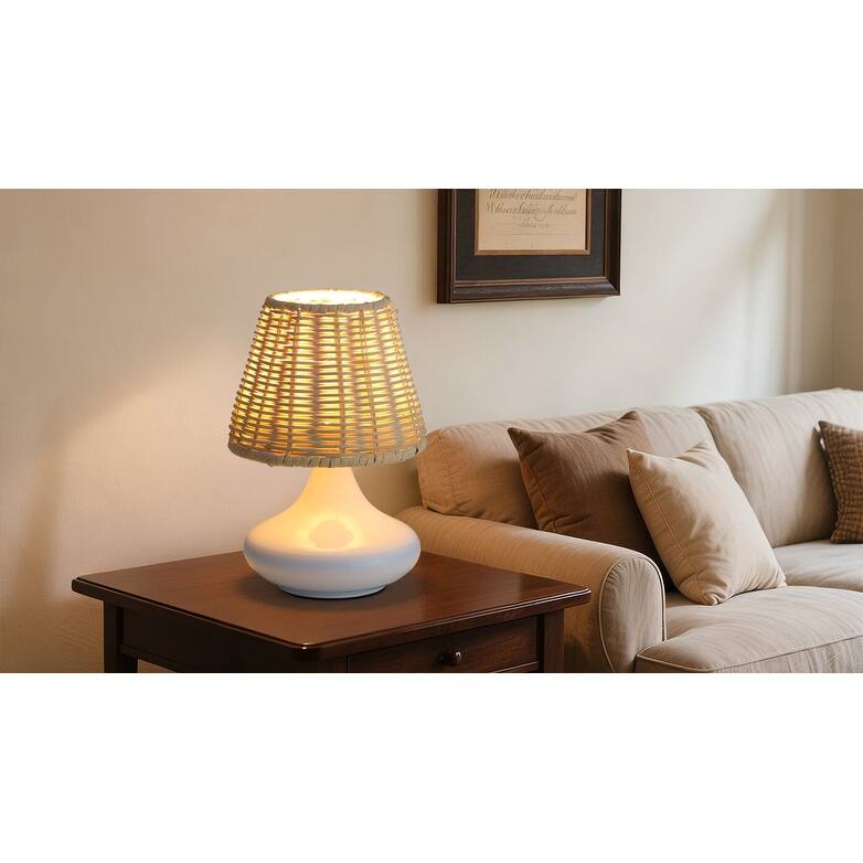 Sofucor 15 inch Table Lamp with LED Light and USB Ports