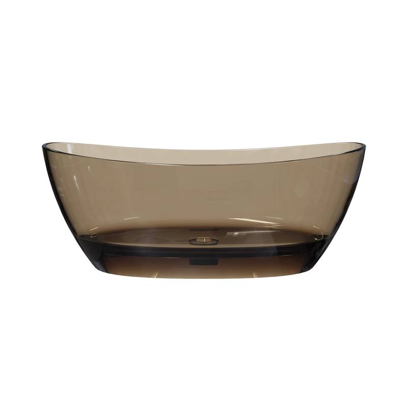 MEDUNJESS 65'' Freestanding Bathtub Solid Surface Soaking Tub