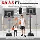 preview thumbnail 6 of 7, Basketball Hoop with Height Adjustable for Kids with Shatterproof Backboard - 36" x 106"