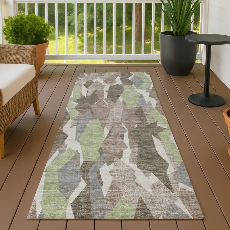 Machine Washable Indoor/ Outdoor Contemporary Dylan Chantille Rug - Mocha - 2'3" x 7'6"