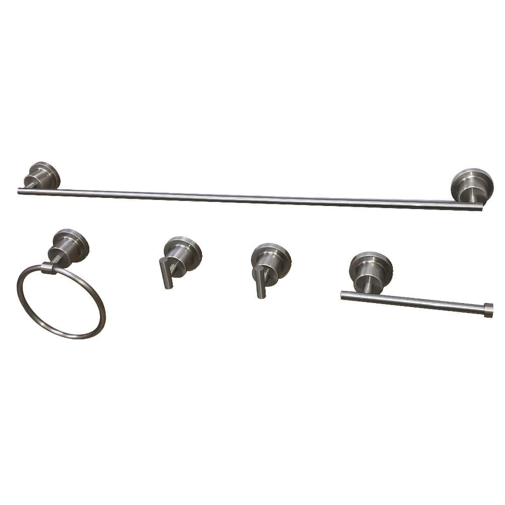 Kingston Brass Concord 5 Piece Bathroom Package with Towel Bar, Dual