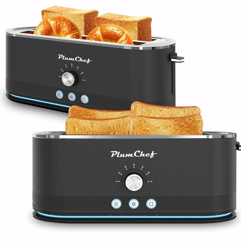 4-Slice Toaster, 7 Browning Settings, Defrost/Reheat Functions, Full Stainless Steel Housing, Anti-Fingerprint & Anti-Jam