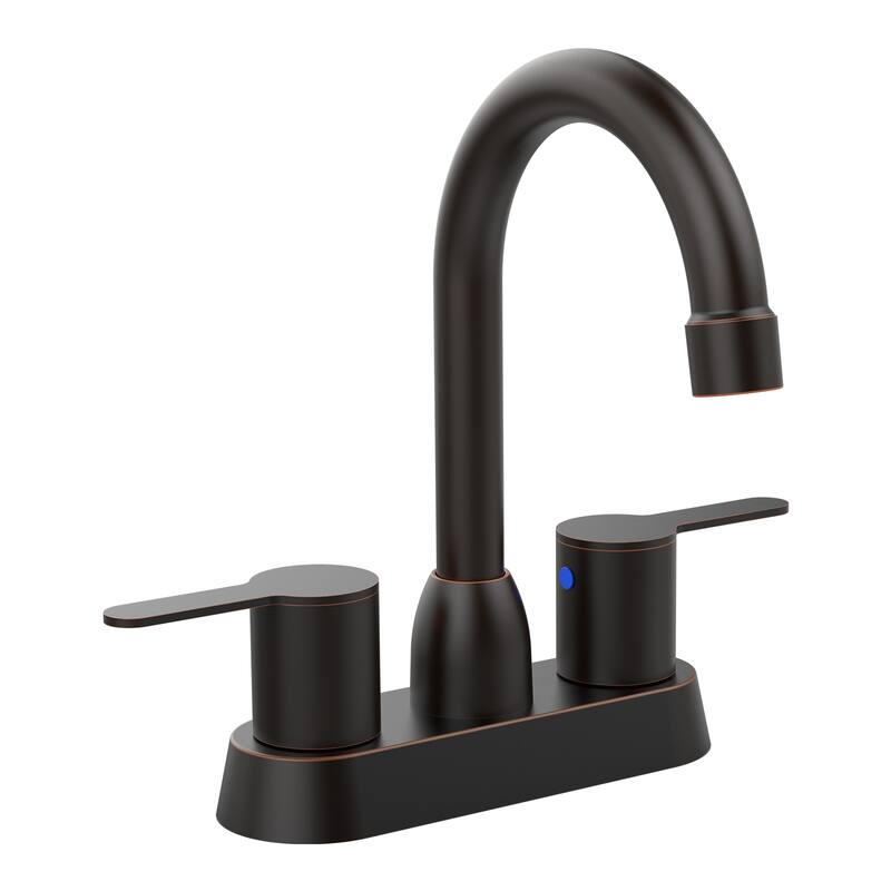 Modern 2 Handle 360 Degree Swivel Bathroom Sink Faucet with Aerator No Leak Valve, Water Saving, Splash and Fingerprint Proof