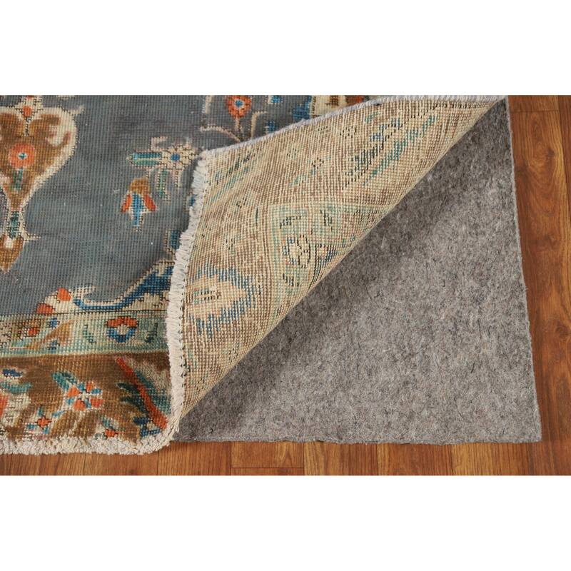 Hand Knotted Oriental 100% Wool Carpet Traditional Medallion Navy Blue & Blues Tabriz Area Rug - 5' 7'' X 4' 3''