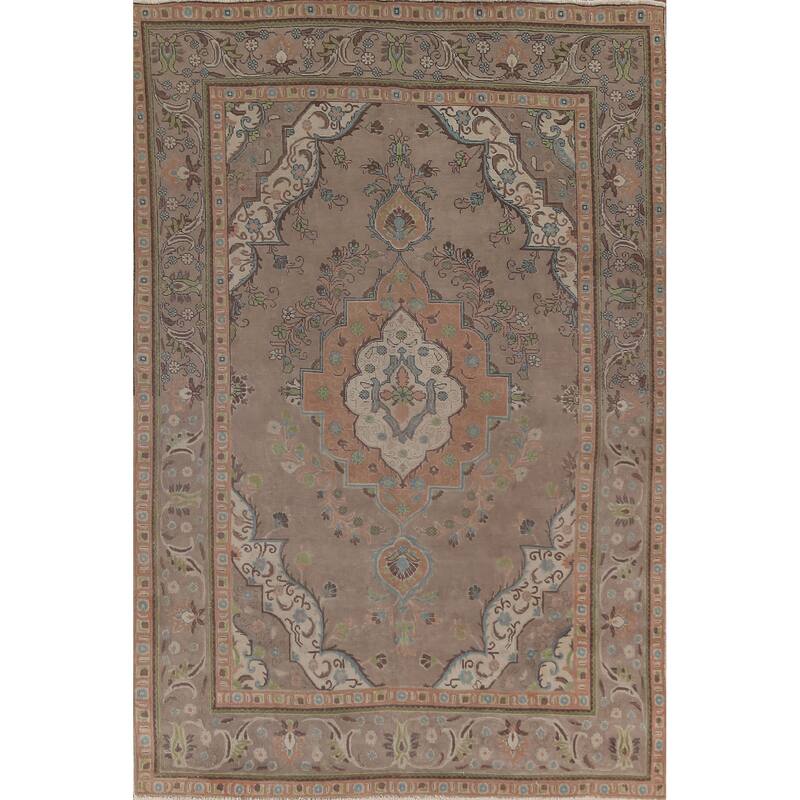 Over-Dyed Tabriz Persian Vintage Area Rug Handmade Wool Carpet - 7'2"x 10'6"