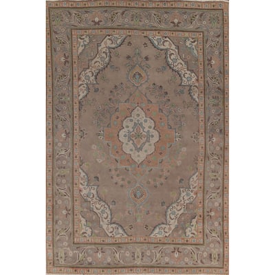 Over-Dyed Tabriz Persian Vintage Area Rug Handmade Wool Carpet - 7'2"x 10'6"