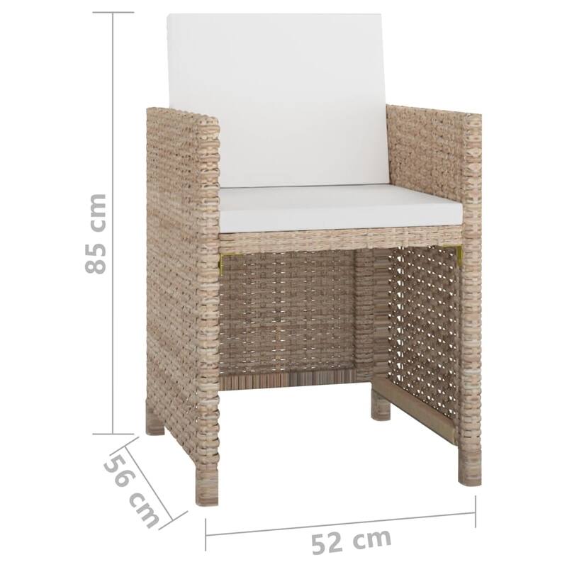 vidaXL Patio Furniture Set Outdoor Table and Chair Dining Set Poly Rattan