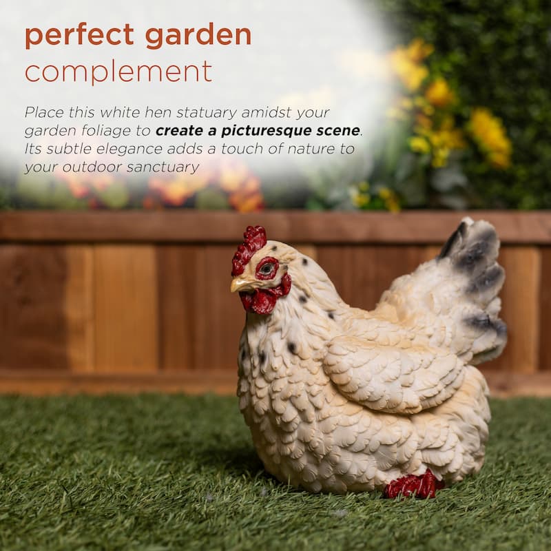 Magnesium Oxide Resting White Hen Statuary