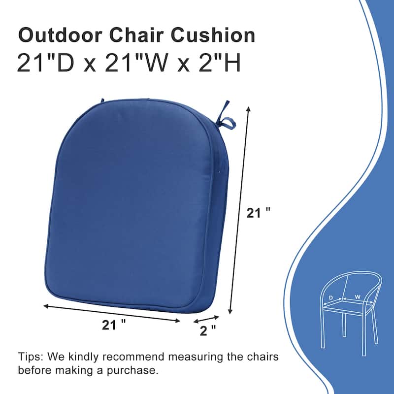Aoodor Outdoor Chair Cushion Soft and Fade-resistant Polyester Set of 4 - 21''x21''
