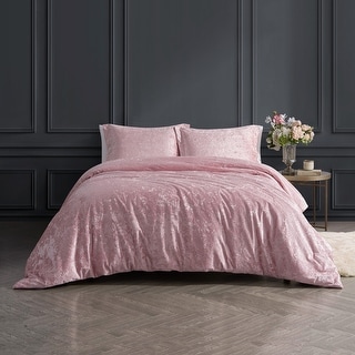 DESIGN STUDIO Rochelle Outline Floral Crushed Velvet Comforter Set