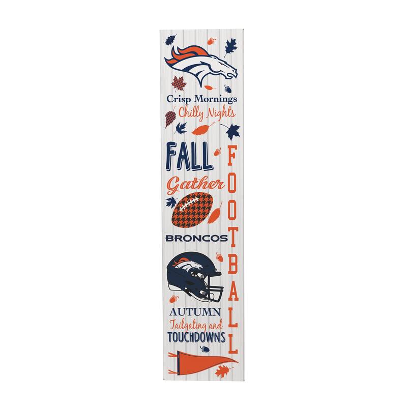 47" Double Sided Seasonal Porch Leaner, Denver Broncos - 47" x 11.25"