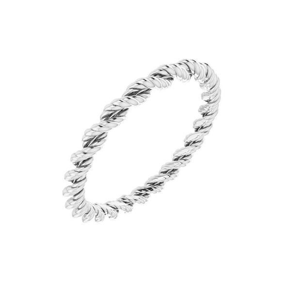 14K White Gold Band Ring for Women (Size :5.5). Opens flyout.