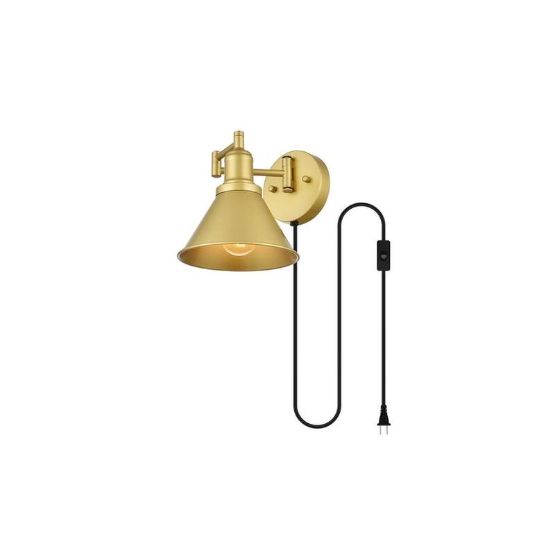 Jax 1 Light Black Swing Arm Plug In Wall Sconce