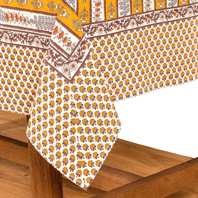 Couleur Nature Provence Avignon Tablecloth - Dijon/Blue - 71" x 106" - 71" x 106"