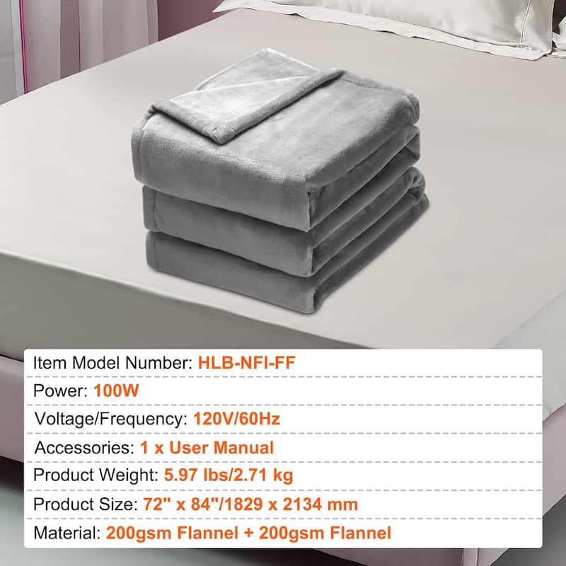 Heated Blanket Electric Throw Machine Washable, ETL & FCC Certification