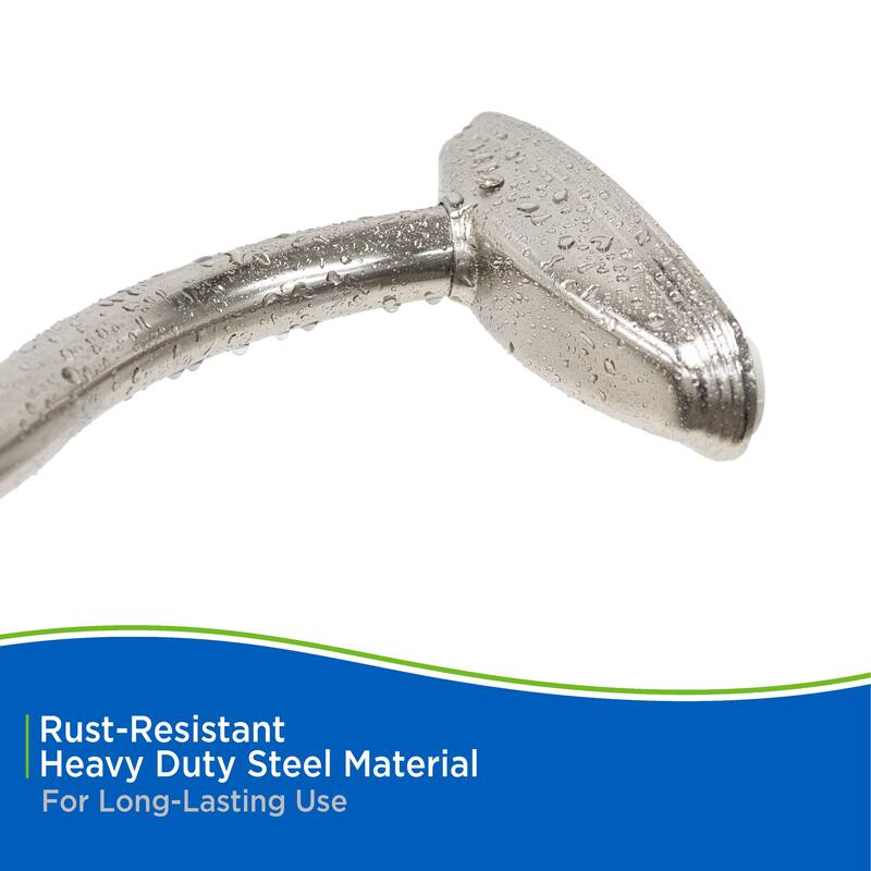 Kenney Twist & Fit No Tools Curved Camlock Tension Shower Curtain Rod, 57-72" - Brushed Nickel