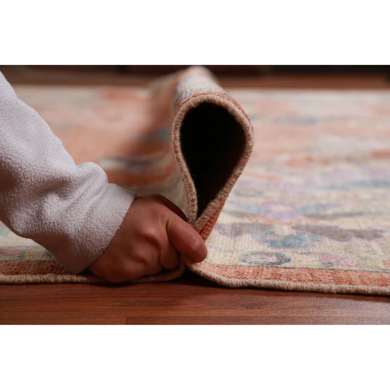 Hand Knotted Oriental 100% Wool Carpet Transitional All-Over Oranges & Rust Oushak Area Rug - 11' 9'' X 9' 4''