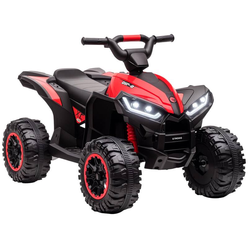 Aosom 12V Kids ATV Quad Car with Forward & Backward Function, Four Wheeler for Kids with Wear-Resistant Wheels, Music