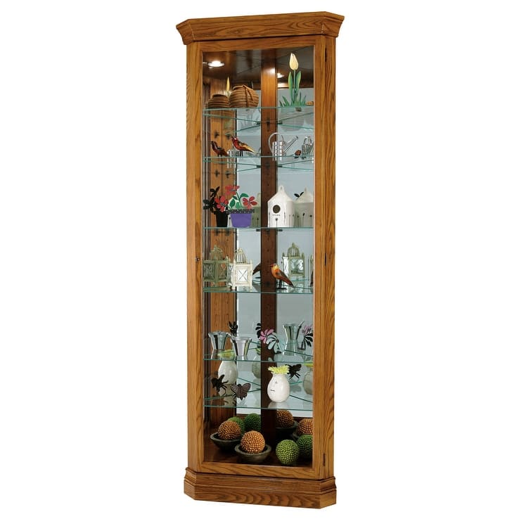 Howard Miller Dominic Wood 8-Shelf Wood Corner Curio Cabinet