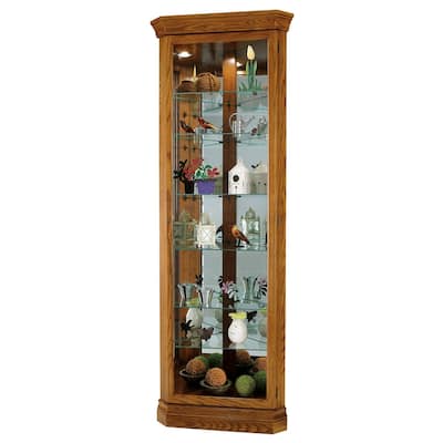 Howard Miller Dominic Wood 8-Shelf Wood Corner Curio Cabinet