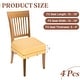 preview thumbnail 2 of 12, PU Dining Chair Seat Covers, Stretch Chair Cushion Slipcovers, Waterproof Rear Covers Protector - 4Pcs Yellow