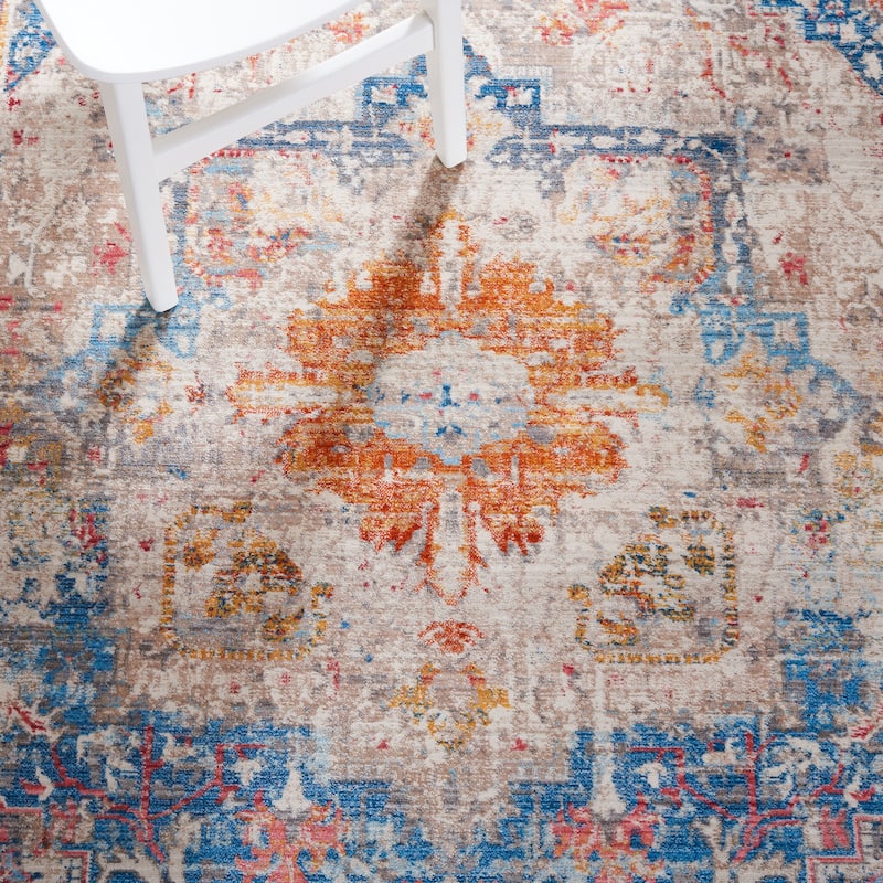 SAFAVIEH Vintage Persian Hildegard Oriental Distressed Rug - Blue/Multi - 5' x 7' 6"