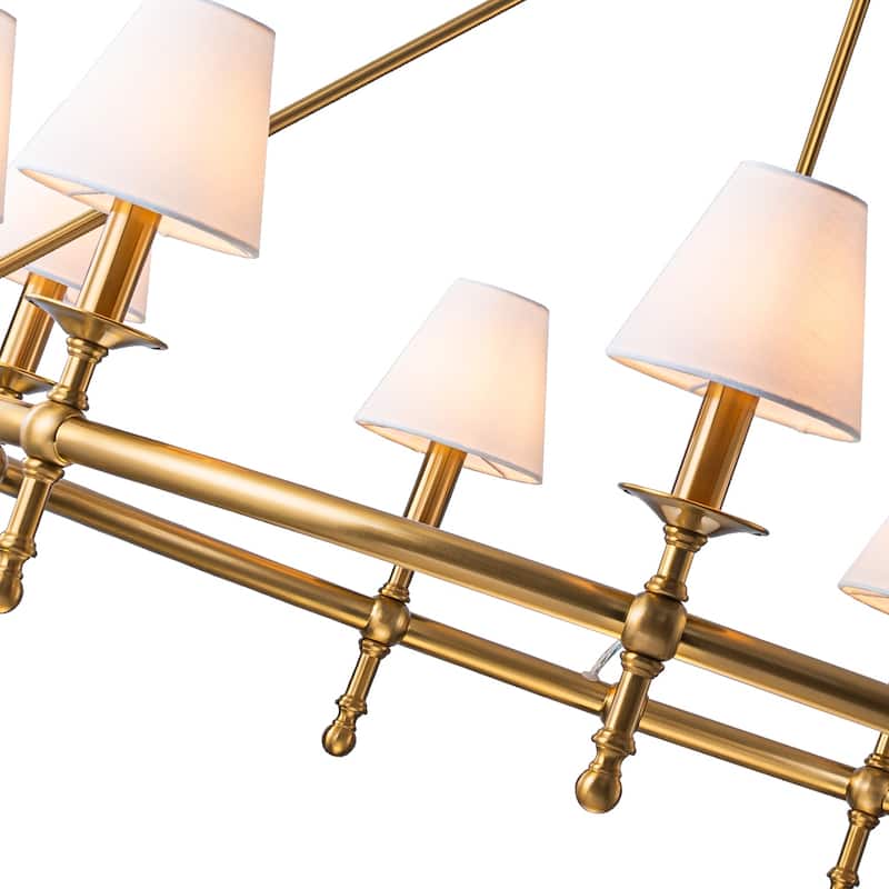 6-Light Classic Chandelier Pendant Fixture with White Shades for Elegant Interior Lighting