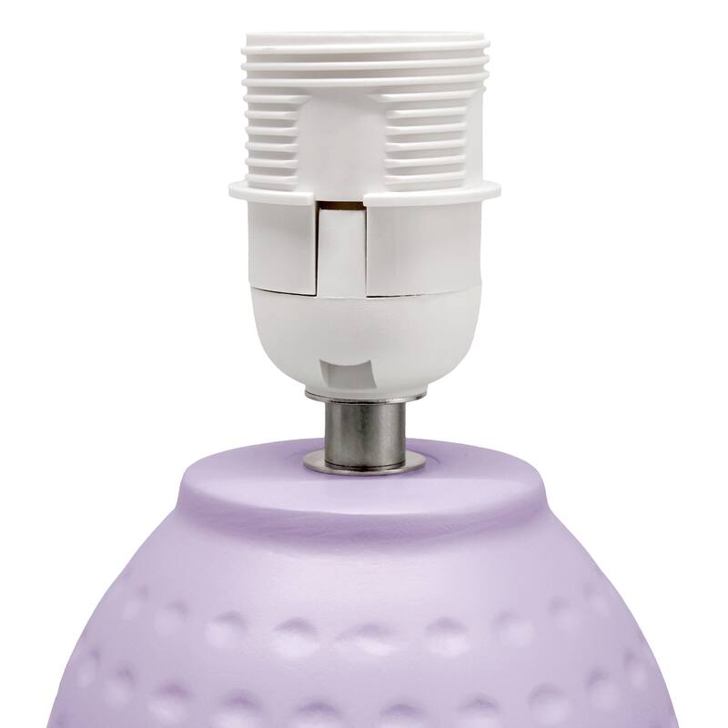 Ceramic Table Lamp with Fabric Shade for Small Spaces - 6 x 6 x 13 in. (L x W x H)