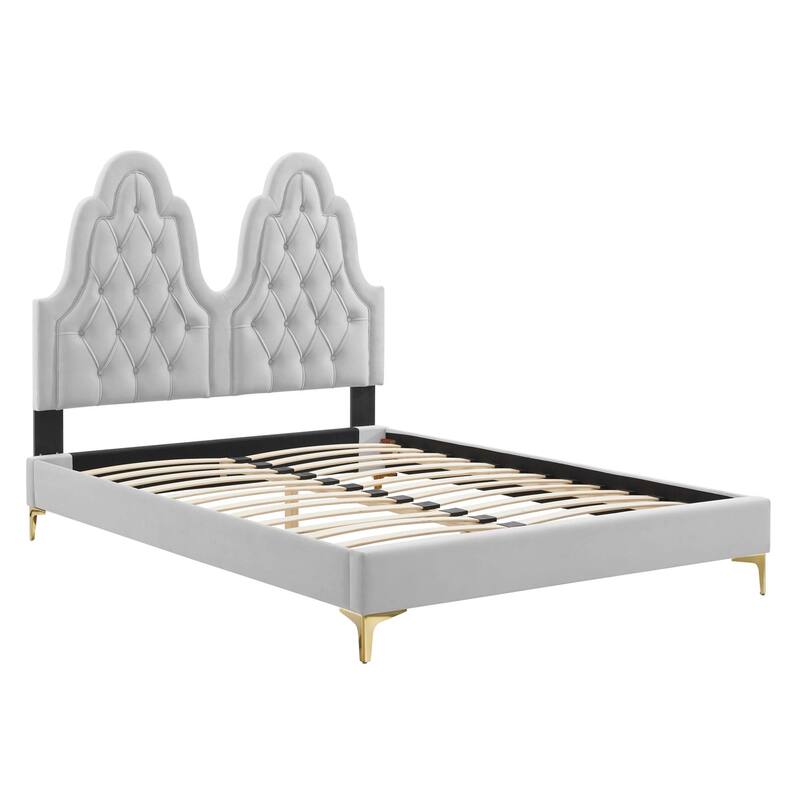 Alexandria Tufted Performance Velvet King Platform Bed