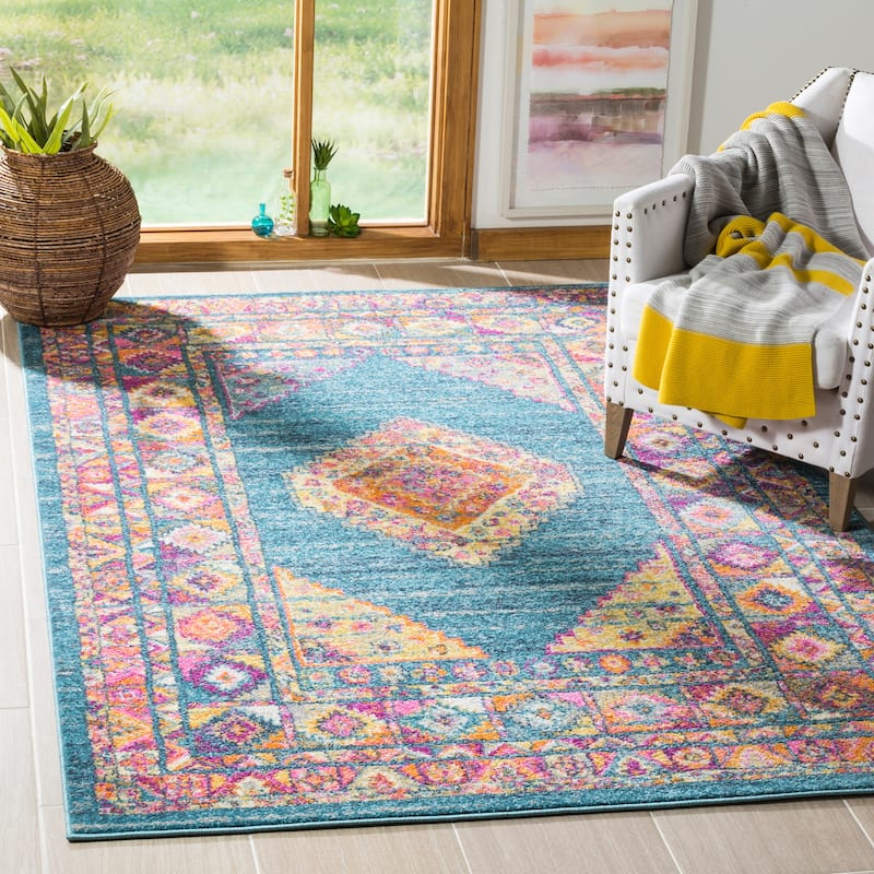 SAFAVIEH Madison Matxalen Vintage Boho Oriental Rug - 3' x 5' - Light Blue/Orange - Rectangle