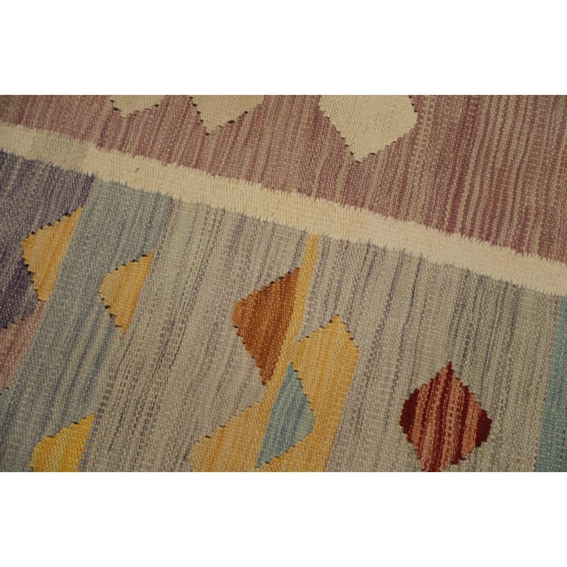 Hand Woven Oriental 100% Wool Carpet Southwestern Tribal Multi-Colored Kilim Area Rug - 9' 11'' X 8' 1''