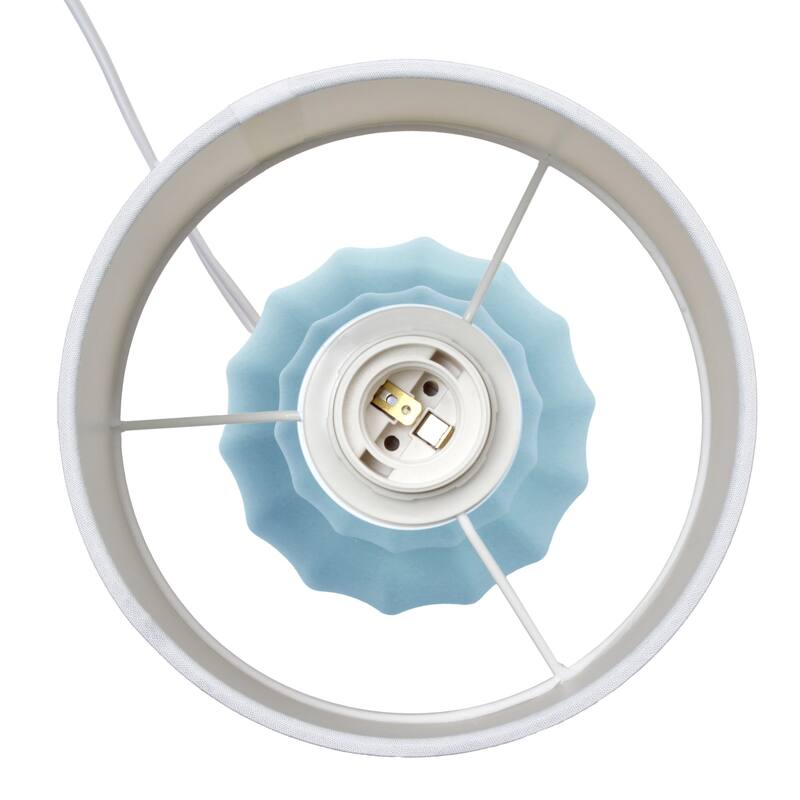 Stacked Double Gourd Ceramic Table Lamp with Tapered Shade - 12.5" - Blue