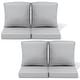 preview thumbnail 95 of 128, 21 W x 22 D in. Deep Seat Outdoor Cushion Set by Crestlive Products 4-Seater - Light Grey