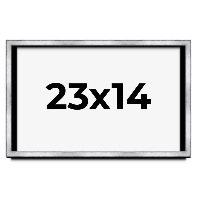 23x14 Shadow Box Frame Silver | 1.375 Inches Deep Real Wood