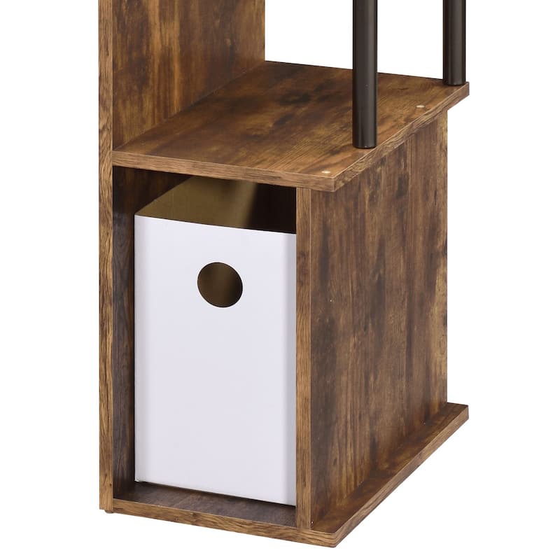 Folding Table with Storage Shelf,32.6 Inch Foldable Computer Desk for Small Spaces,Small Writing Desk for Bedroom and Apartment