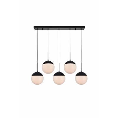 Elegant Lighting Eclipse 5 Light 42" Wide Linear Pendant with Frosted