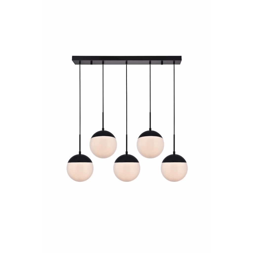 Elegant Lighting Eclipse 5 Light 42" Wide Linear Pendant with Frosted