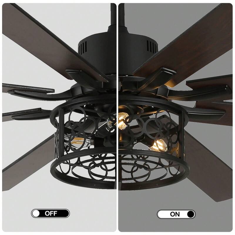 Cusp Barn 72in. Industrial Ceiling Fan with Remote, Dual Finish Blades, Modern Silent DC Motor 6 Speeds Reversible Ceiling Fan