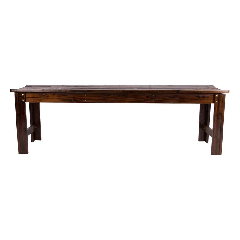 Shine Company 5FT Backless Garden Bench, Cedar Wood, HYDRO-TEX Finish