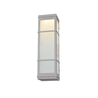 Access Lighting Metropolis - LED Outdoor Wall Fixture - Large - Satin Finish - Ribbed Frosted Glass Shade