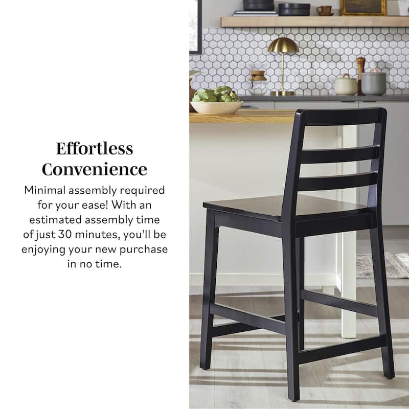 Middlebrook Designs Solid Wood Ladder Back Counter Stool (Set of 2)