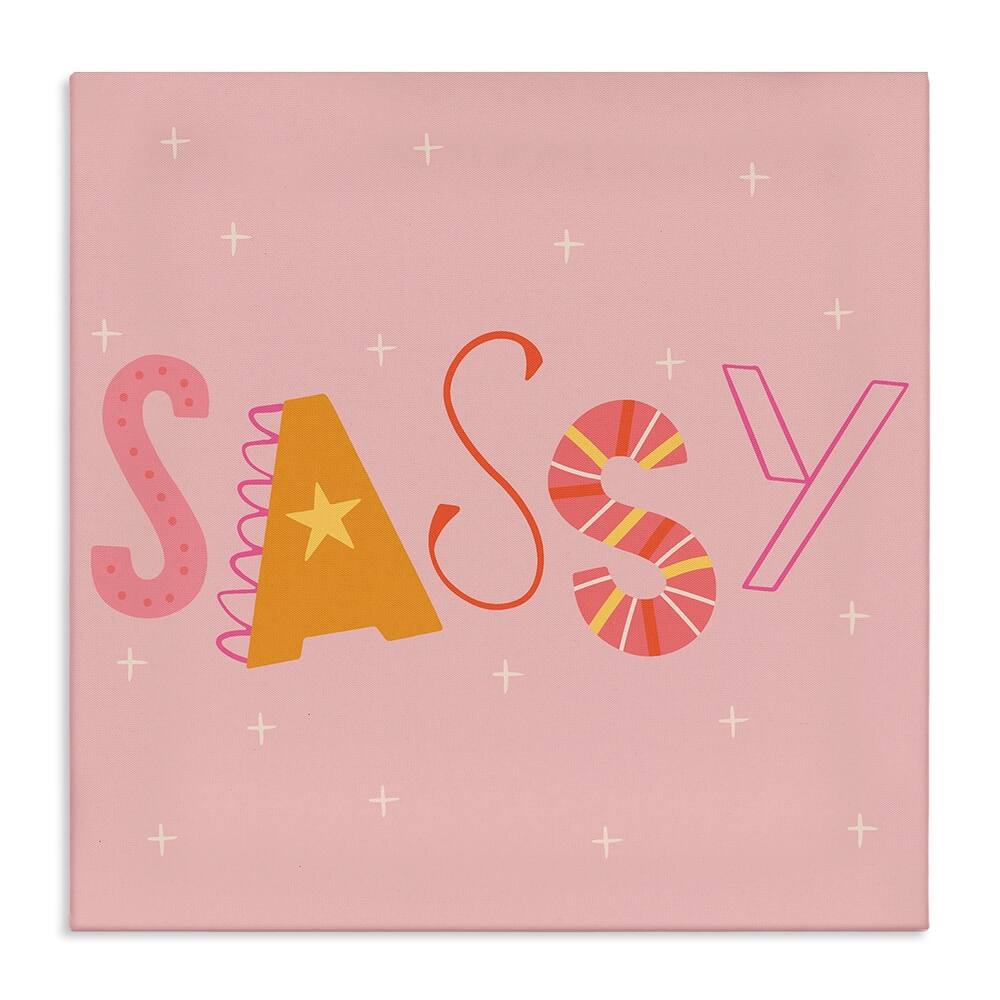 Stupell Pink & Yellow Sassy Typography Canvas Wall Art Design By Sazerelli Designs