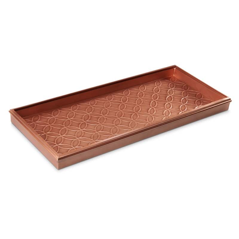 Double Circles Galvanized Steel Boot Tray by Good Directions