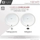 preview thumbnail 8 of 10, STYLISH 16 inches Round Undermount Ceramic Bathroom Sink with 2 Overflow Finishes - 16" x 16" x 7"