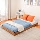 preview thumbnail 4 of 14, Max and Lily Mid Century Modern Twin Floor Bed White/Pecan