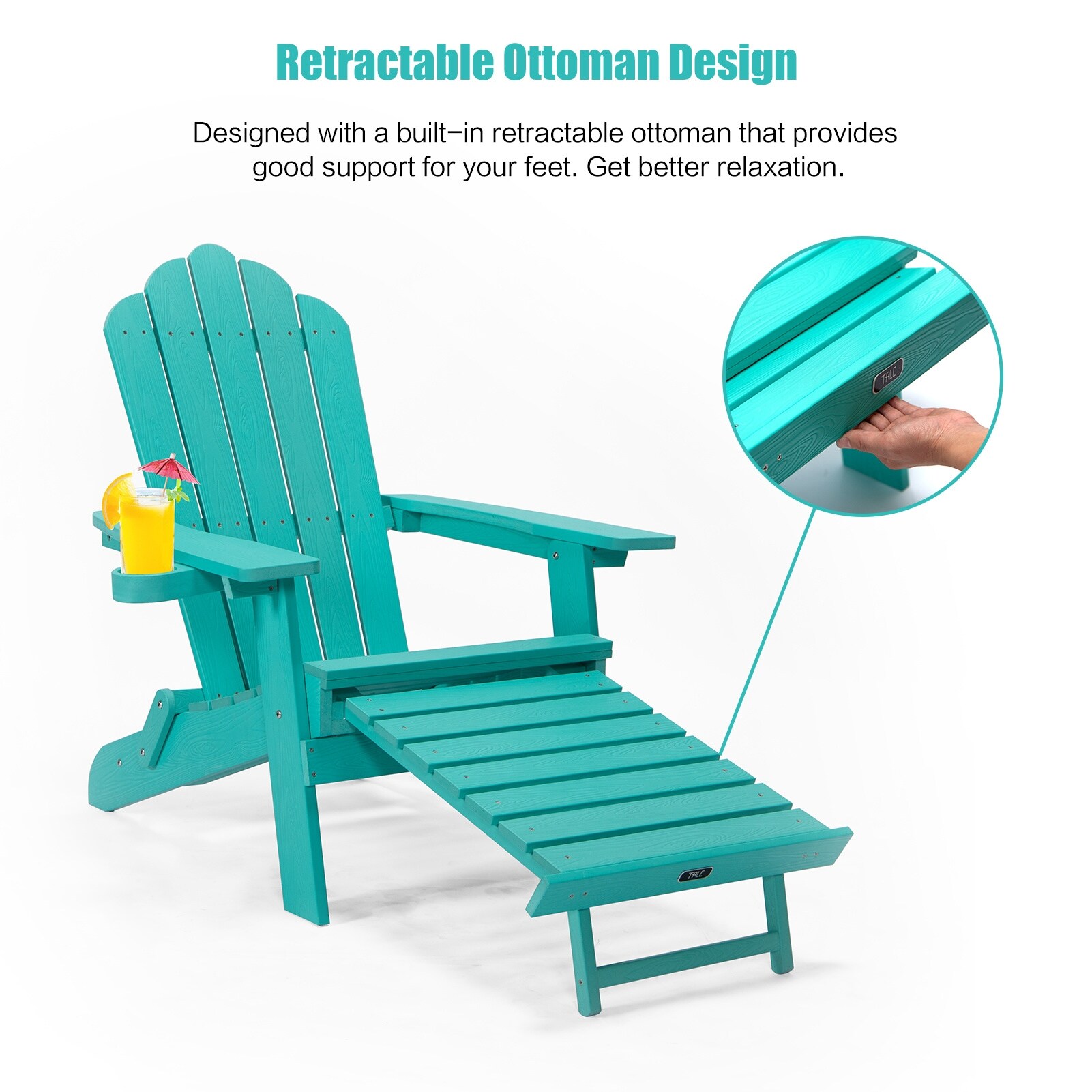 Adirondack chair with pull out sale ottoman
