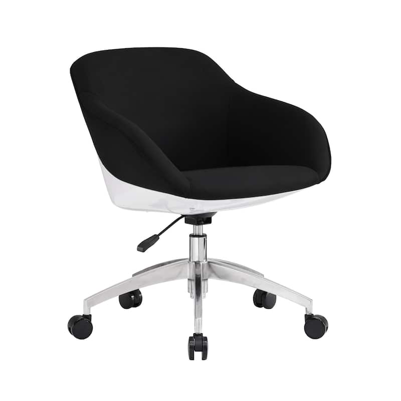 31" Black and Silver Home Office Upholstered Task Chair