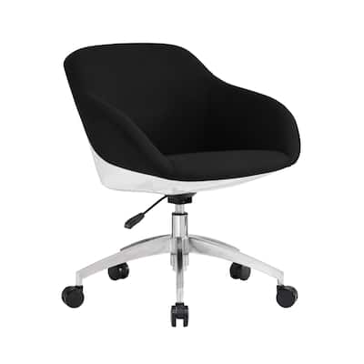 31" Black and Silver Home Office Upholstered Task Chair
